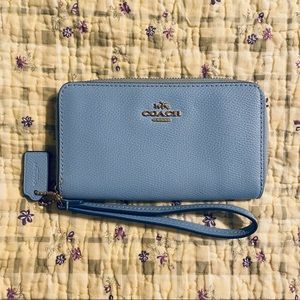 Coach Pebble Leather Zip Around Wristlet / Wallet